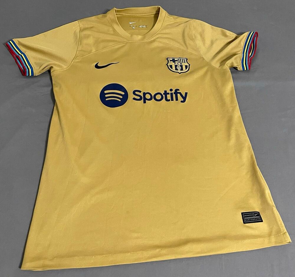 Nike FC Barcelona FCB Gold Soccer Jersey Shirt Adult Size L